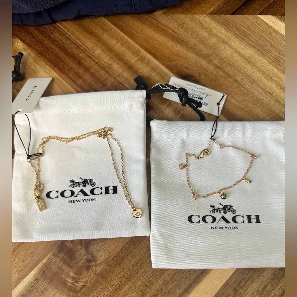 Coach Gold Women's necklace and Bracelet Set